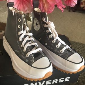 Converse Gray and White High-Top Sneakers